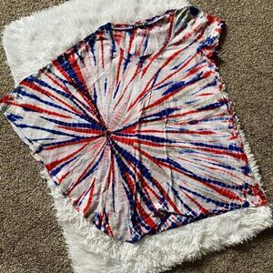Volcom Tie Dye Red White & Blue Top Size XS